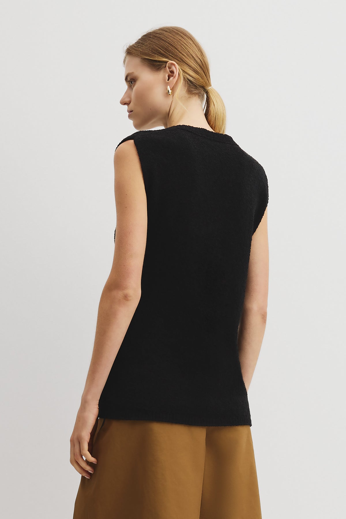 Australian Cotton Blend Compact Boucle Vest