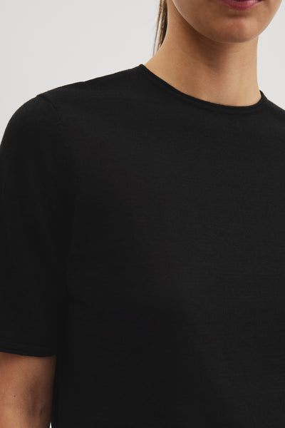 Australian Cotton Linen Blend Fine Knit T-Shirt