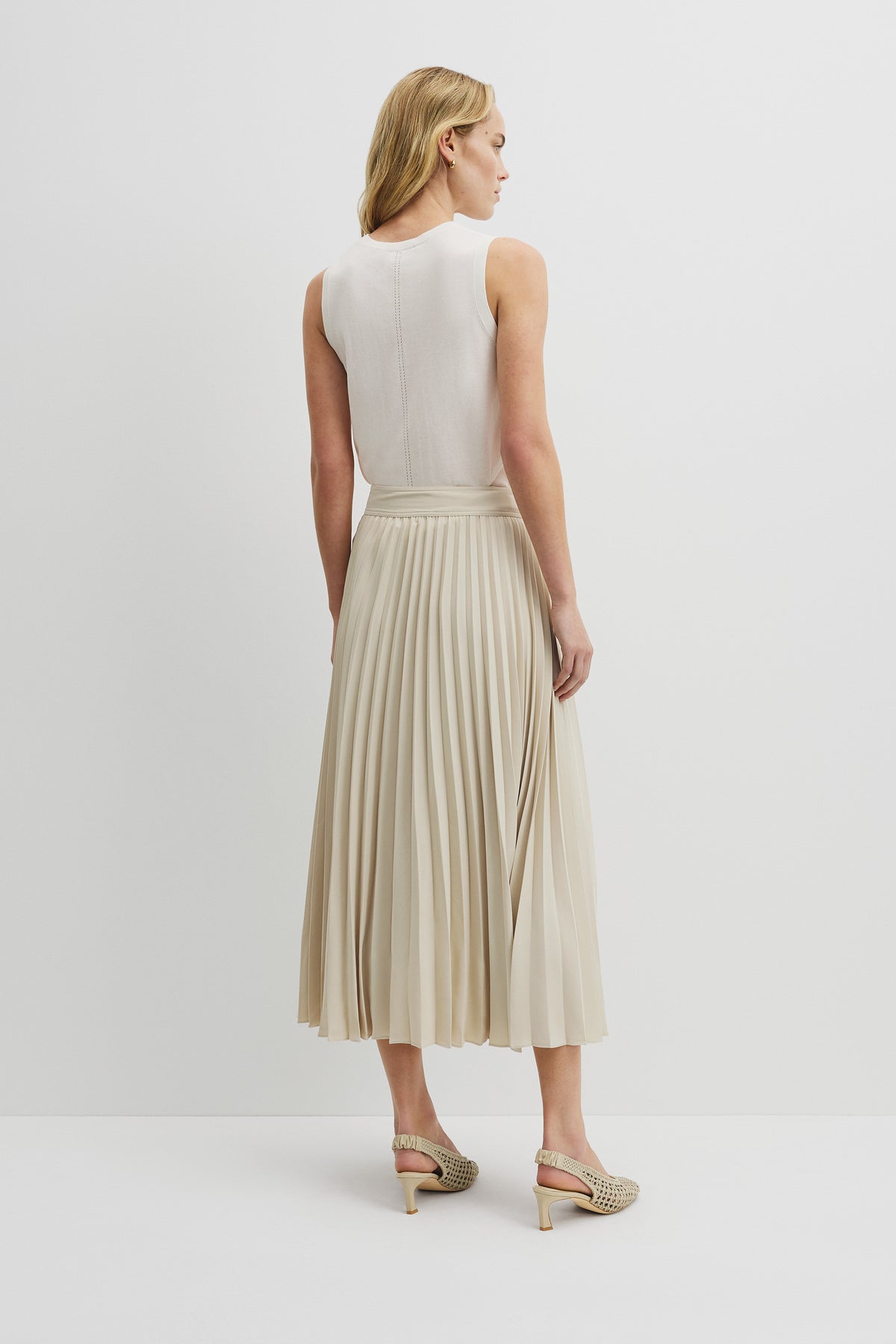 Pleated Midi Skirt