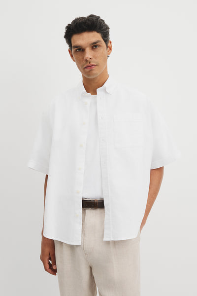 Australian Good Earth Cotton Short Sleeve Oversized Shirt