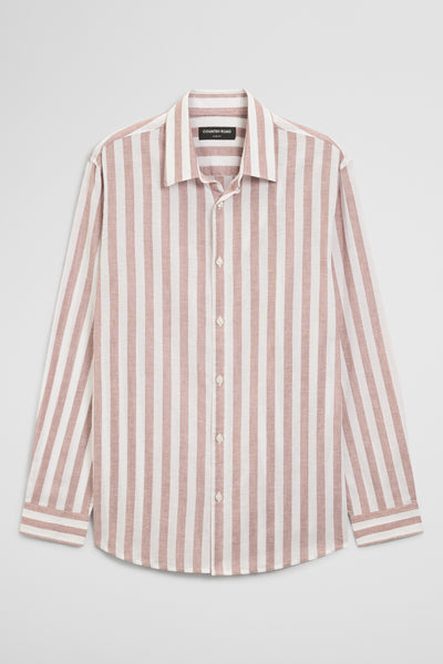 Cotton Linen Stripe Shirt