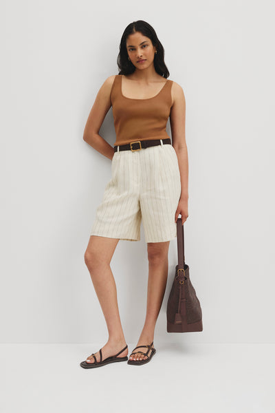 Stripe Linen Short