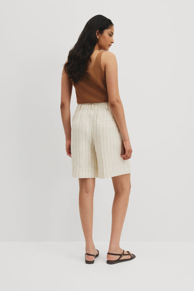 Stripe Linen Short