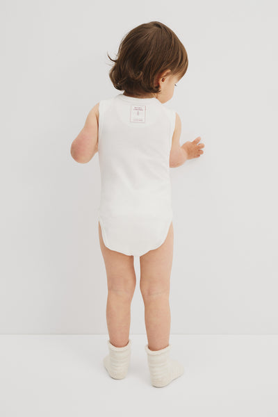 Organically Grown Cotton Sleeveless Jersey Bodysuit