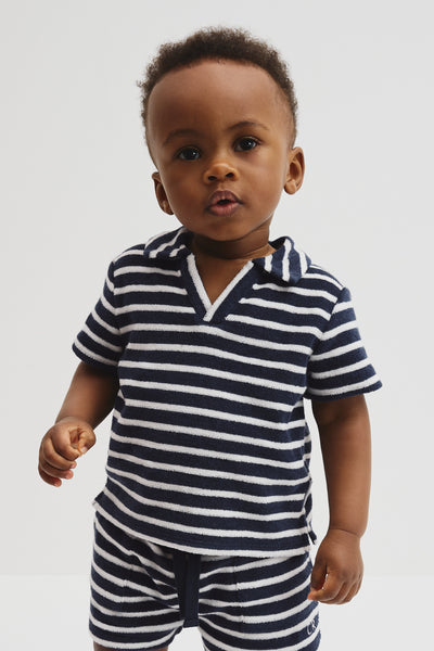 Relaxed Fit Stripe Terry Polo