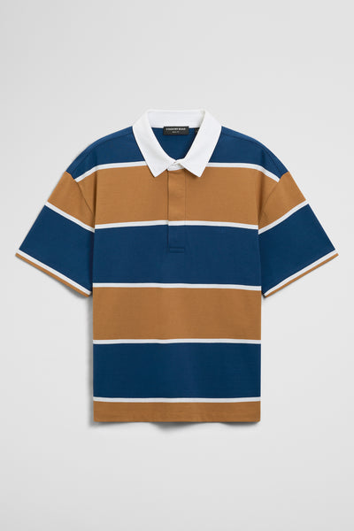 Short Sleeve Stripe Rugby Polo
