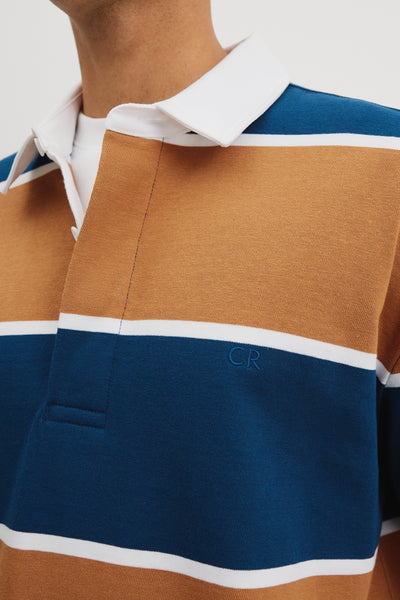 Short Sleeve Stripe Rugby Polo
