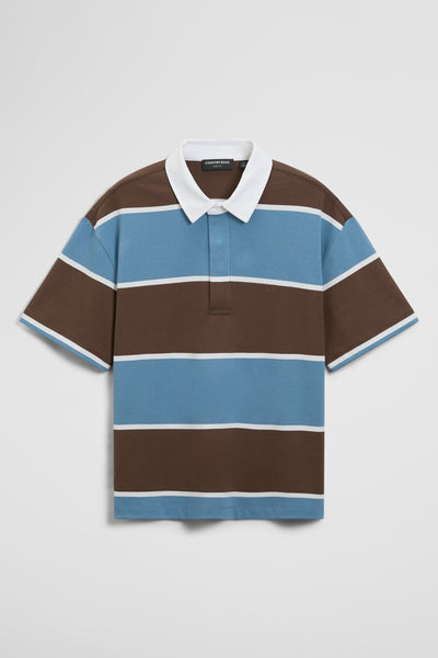 Short Sleeve Stripe Rugby Polo