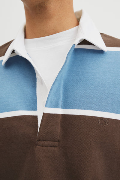 Short Sleeve Stripe Rugby Polo