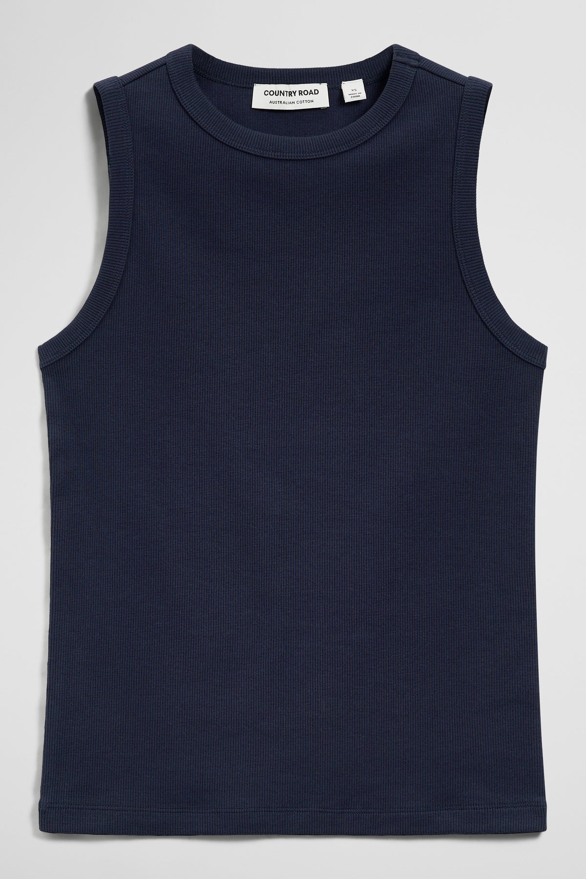 Australian Cotton High Neck Rib Tank
