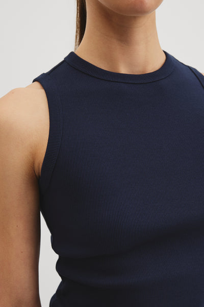 Australian Cotton High Neck Rib Tank