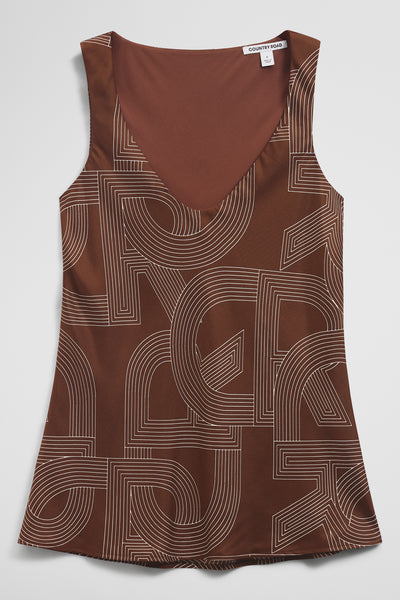 Logo Washable Silk Scoop Tank