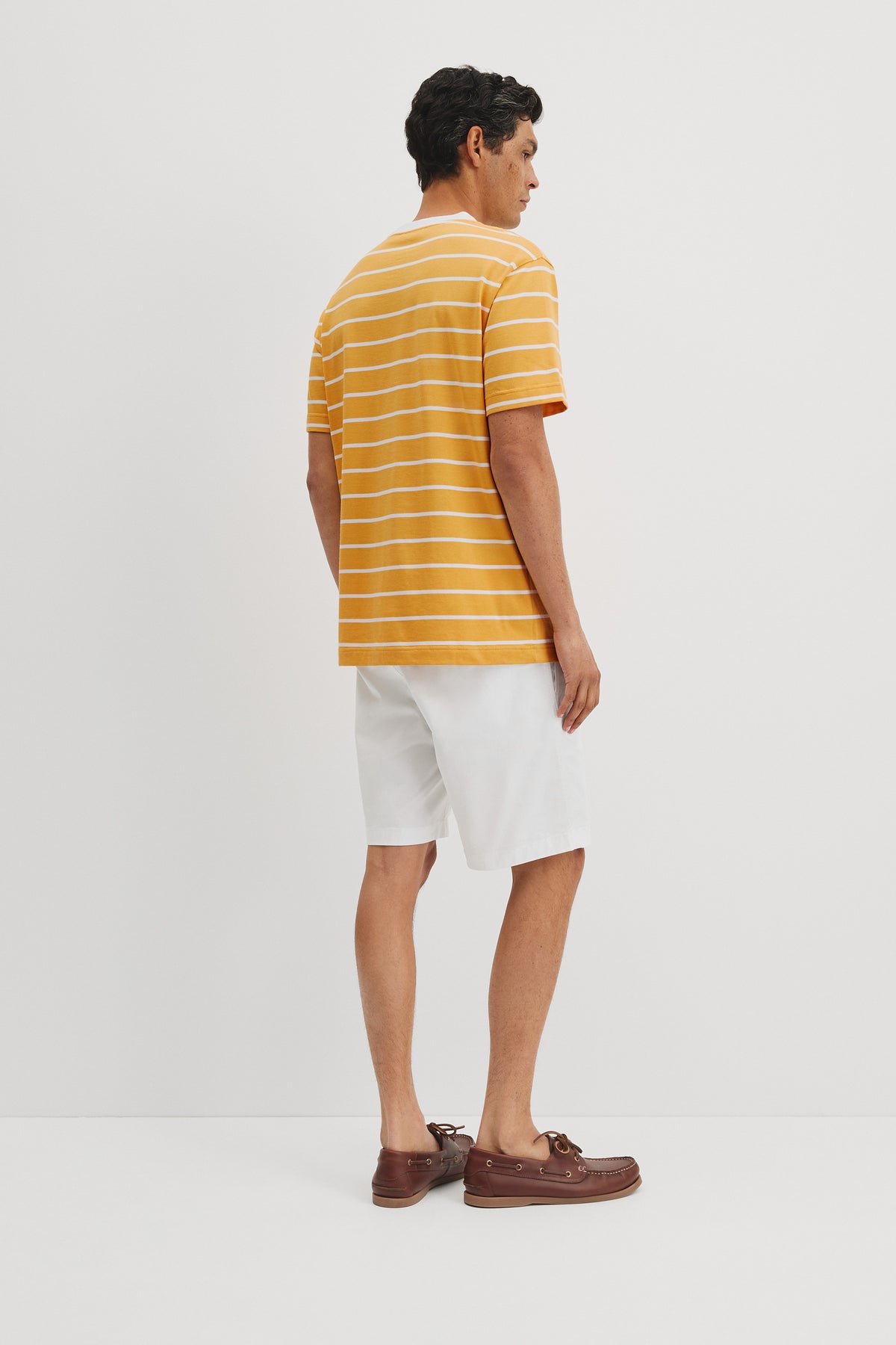 Australian Cotton Short Sleeve Stripe Logo T-Shirt