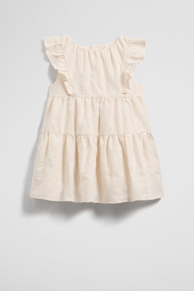 Sleeveless Frill Embr Dress