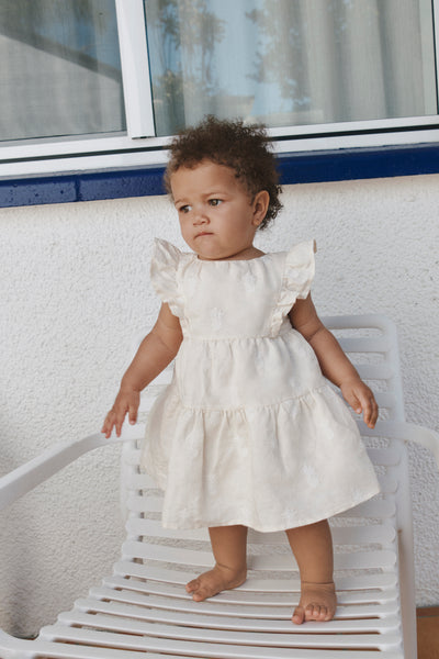 Sleeveless Frill Embr Dress