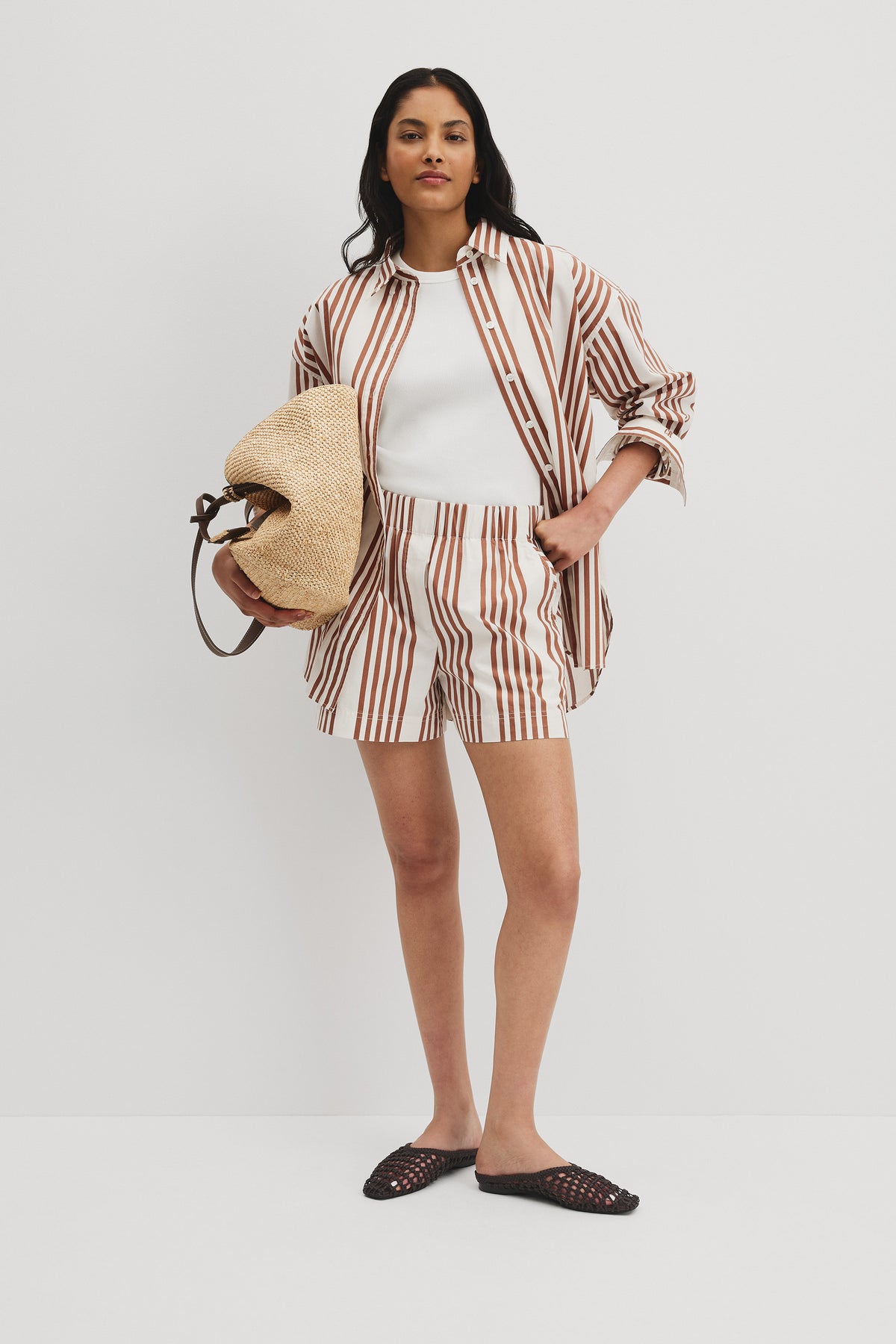 Stripe Poplin Short