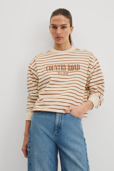 Australian Cotton Stripe Country Road Sweat