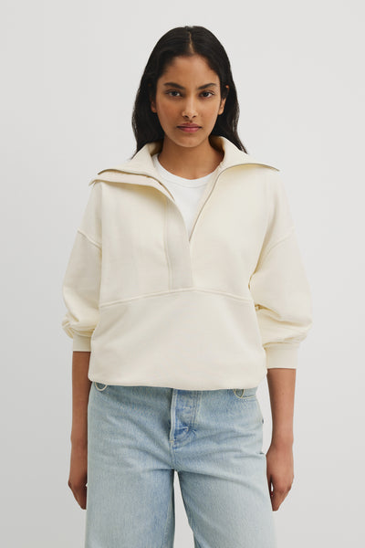 Australian Cotton Zip Neck Placket Sweat