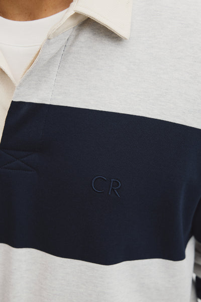 Long Sleeve Stripe Rugby Polo