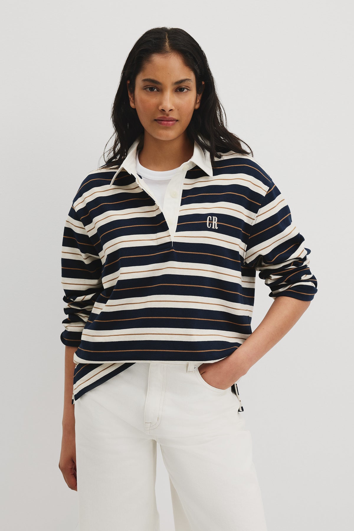 Stripe Rugby Polo Sweat