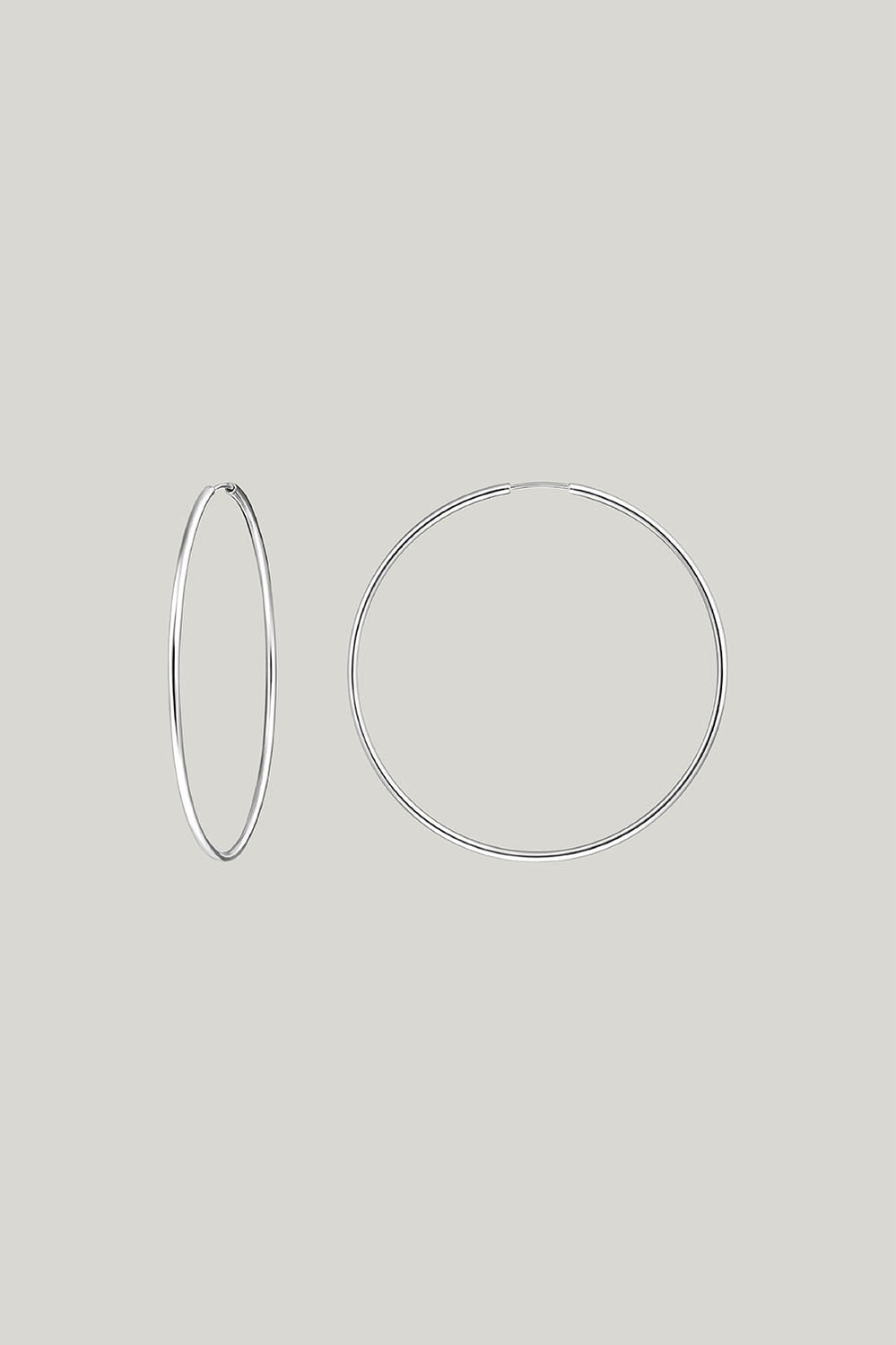 Essential Large Hoop Earrings In Silver - Silver - image 1