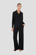 Emilia Ribbed Lounge Pj Set - Black - image 1