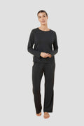 Anya Bamboo Sporty Pj Set - Black - image 1