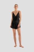 Amethyst Pure Silk Cami And Shorts Set - Black - image 1