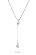 Bold Y Chain With Stones In Silver - Silver - image 1