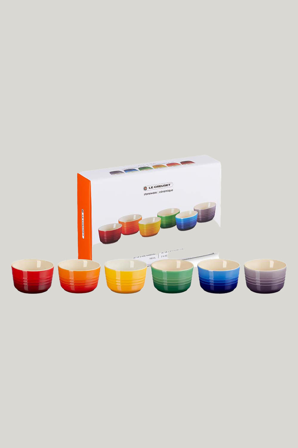 Stoneware Rainbow Set Of 6 Ramekins 100ml - Rainbow - image 1