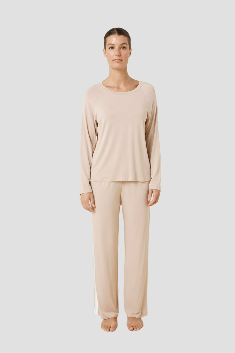 Anya Bamboo Sporty Pj Set - Biscuit - image 1